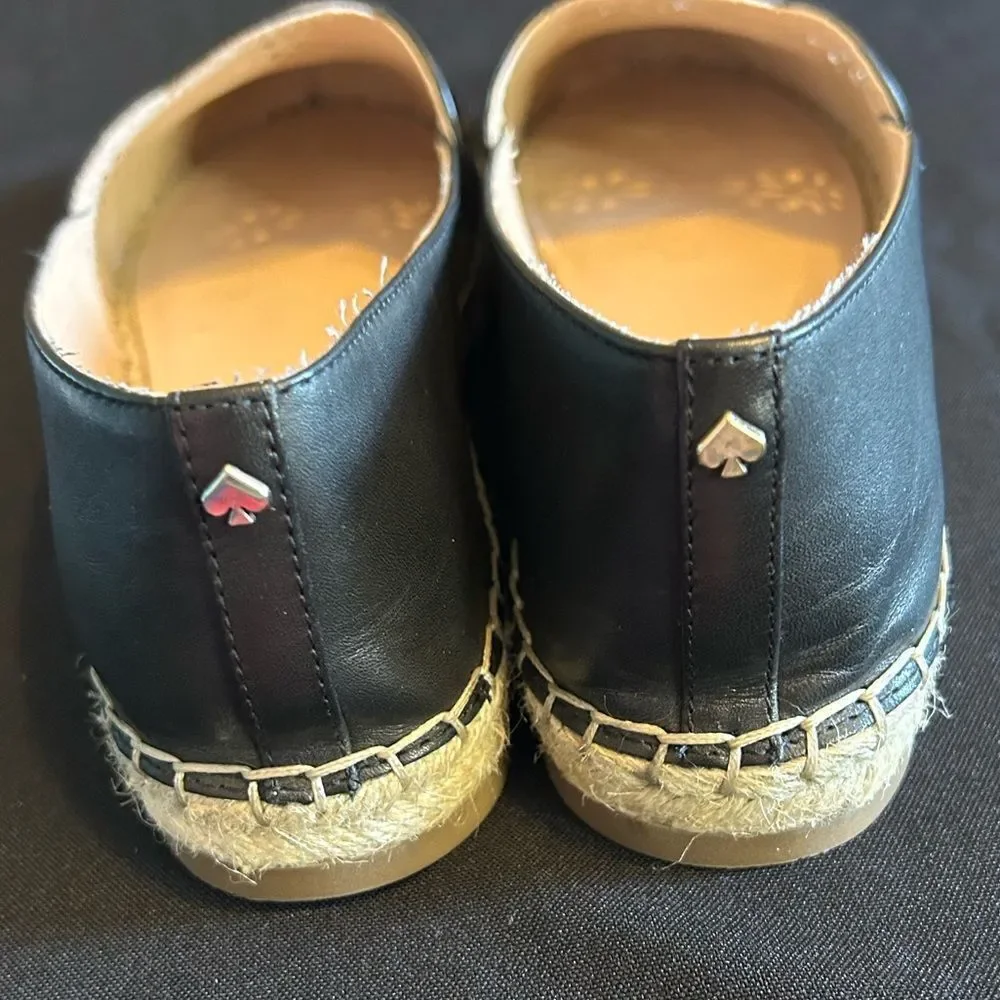 Kate Spade Black Espadrille Flats Size 9M Worn once